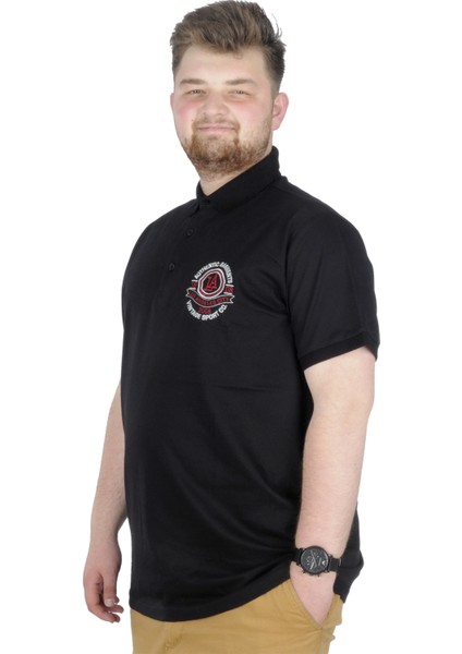 Büyük Beden T-Shirt Polo Los Angeles 22347 Siyah fiyatları