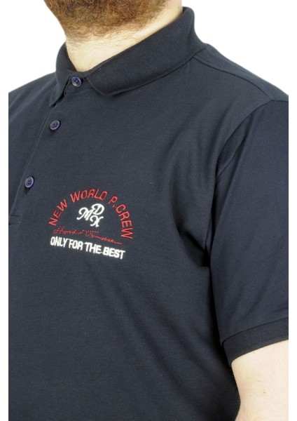 Büyük Beden T-Shirt Polo New World 22339 Lacivert modelleri
