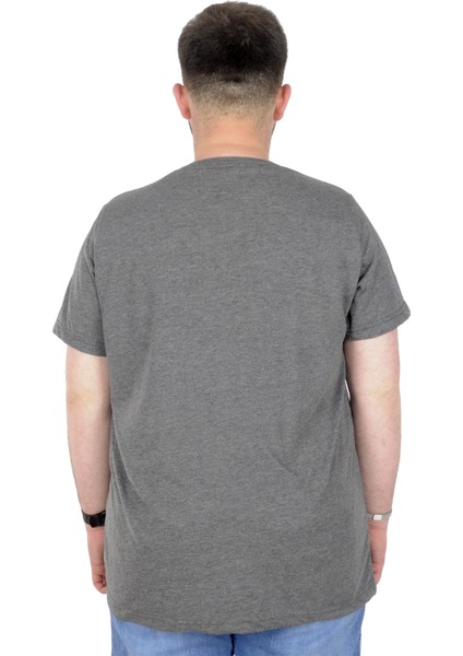 Büyük Beden T-Shirt Bis Yaka Man Official 22192 Antramelanj fiyatları