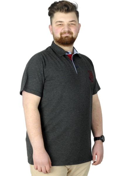Büyük Beden Erkek T-Shirt Polo Mdx Club 22305 Antrasit fiyatları