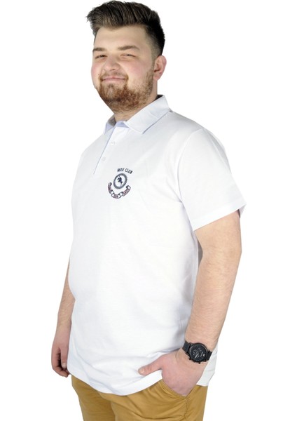Büyük Beden Erkek T Shirt Polo Mdx Club 22305 Beyaz fiyatları