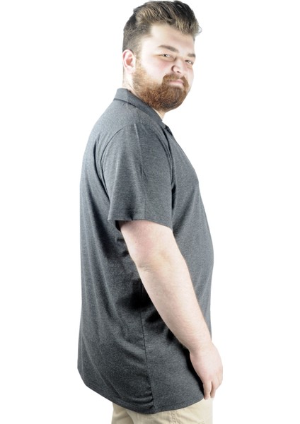 Büyük Beden T Shirt Polo Likralı Süprem Nakış 21554 Antrasit fiyatları