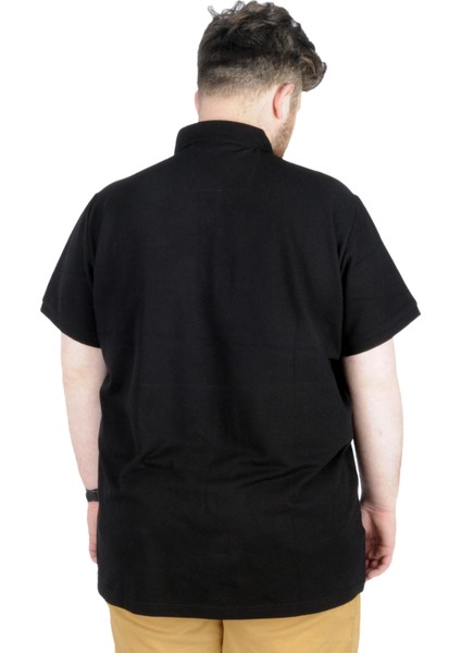 Büyük Beden T-Shirt Polo Skipper Crew 22341 Siyah
