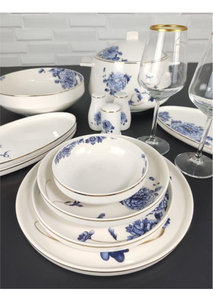 Blue Blanch 60 Parça Bone China Yemek Takımı – Dsn 042