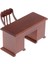 1/12 Dollhouse Minyatür Ofis Mobilyaları Ahşap Masa ve Set Kahverengi Set 3 (Yurt Dışından) 2