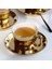 250ML Altın Kaplama Çay / Kahve Fincanı ve saucer Seti Seramik Espresso Kupası Ofis Beyaz | Kahve Kupaları ve kupalar 2