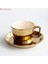 250ML Altın Kaplama Çay / Kahve Fincanı ve saucer Seti Seramik Espresso Kupası Ofis Beyaz | Kahve Kupaları ve kupalar 4