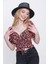 Tena Moda Kadın Desen-1 Gipeli Ön Büzgülü Crop Bluz 3