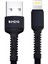 Imeng 3A Usba To Lightning Pro Braided Data ve Hızlı Şarj Kablosu Siyah 1