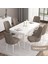 Concept Iza Serisi 80 x 132 cm Açılabilir Mdf Masa Beyaz Mutfak Masa Takımı 6 Sandalye 1