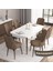Concept Iza Serisi 80 x 132 cm Açılabilir Mdf Beyaz Masa Ceviz Ayak Mutfak Masa Takımı 6 Sandalye 1