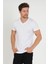 Erkek V Yaka T-Shirt -Beyaz 1