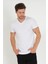 Erkek V Yaka T-Shirt -Beyaz 2