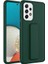 Samsung Galaxy A73 Kapak Qstand Silikon Kılıf - Koyu Yeşil 1