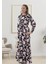 Yaka ve Kol Büzgü Detaylı Çiçekli Yazlık Uzun Elbise 2