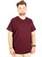 Büyük Beden T-Shirt V Yaka Likralı 20150 Mürdüm 1