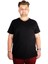 Büyük Beden T-Shirt V Yaka Likralı 20150 Siyah 1