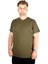 Büyük Beden T-Shirt V Yaka Likralı 20150 Haki 1