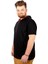 Büyük Beden Oversize Tshirt Bisiklet Yaka Kapşon Basic 21115 Siyah 1