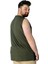 Büyük Beden T-Shirt Kolsuz Choose Mode 22160 Haki 3