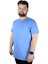 Büyük Beden Erkek Tshirt Bisiklet Yaka Basic 20031 Mavi 1