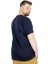 Büyük Beden T-Shirt Bis Yaka Prayers 22185 Lacivert 2