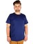 Büyük Beden Likralı T-Shirt Bisiklet Yaka 20149 Indigo 1