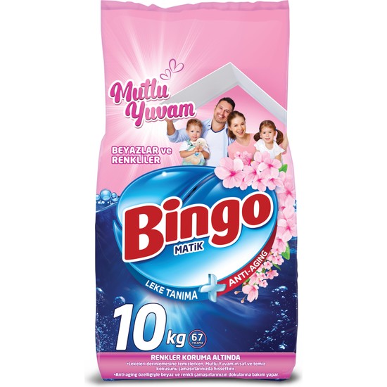 Bingo 67 Yıkama Beyazlar ve Renkliler Toz Deterjan 10 kg