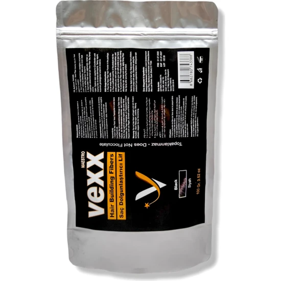 Vexx 100 gr Siyah Hair Fiber Saç Tozu - Topaklanma Yapmaz