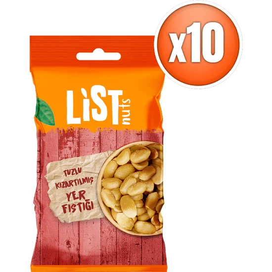 List Nuts Kızarmış Yer Fıstığı 10 x 40 gr