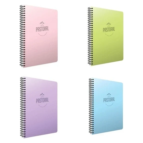 Gıpta Pastoral Spiralli PP Kapak A4 120 Yaprak Kareli Okul Defteri 4'lü Set Gıpta Pastoral Spiralli PP Kapak A4 120 Yaprak Kareli Okul Defteri 4'lü Set