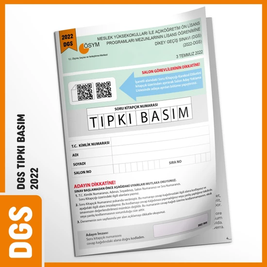 İnformal Yayınları DGS 2022 ÖSYM Tıpkı Basım Çıkmış Soru Türkiye Geneli Dijital Çözümlü Deneme Kitapçığı (Ciltli)