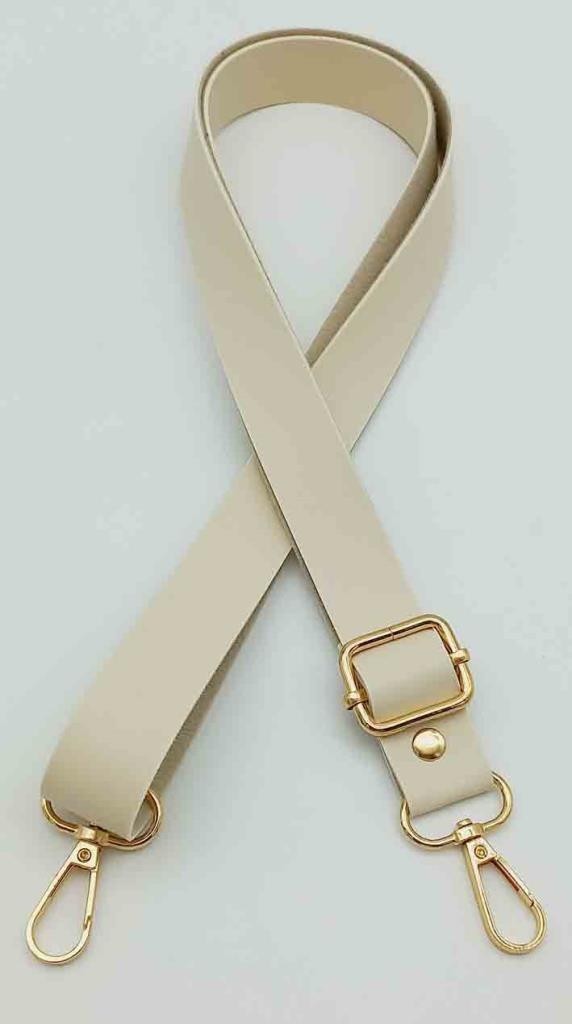 Angel Çanta Aksesuar Suni Deri Ayarlı Çanta Sapı 120X2.4 cm Krem Light Gold Metal