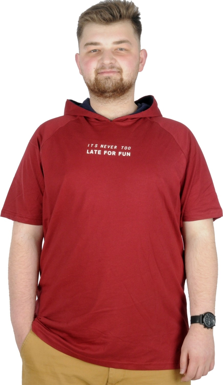ModeXL Büyük Beden T-Shirt Kapşonlu For Fun 22175 Antramelanj