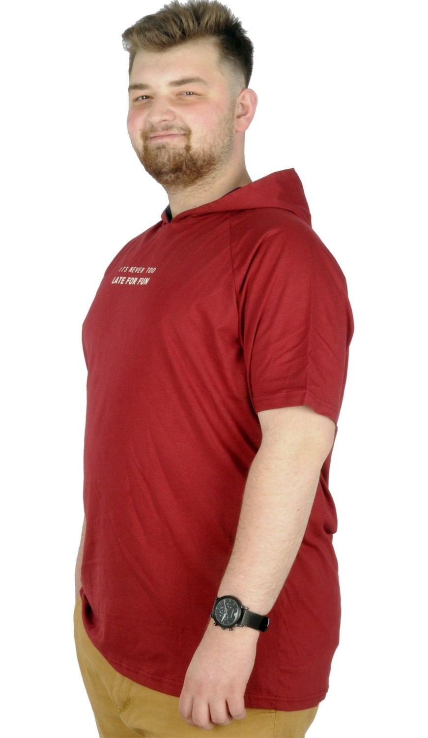 ModeXL Büyük Beden T-Shirt Kapşonlu For Fun 22175 Antramelanj görsel 2