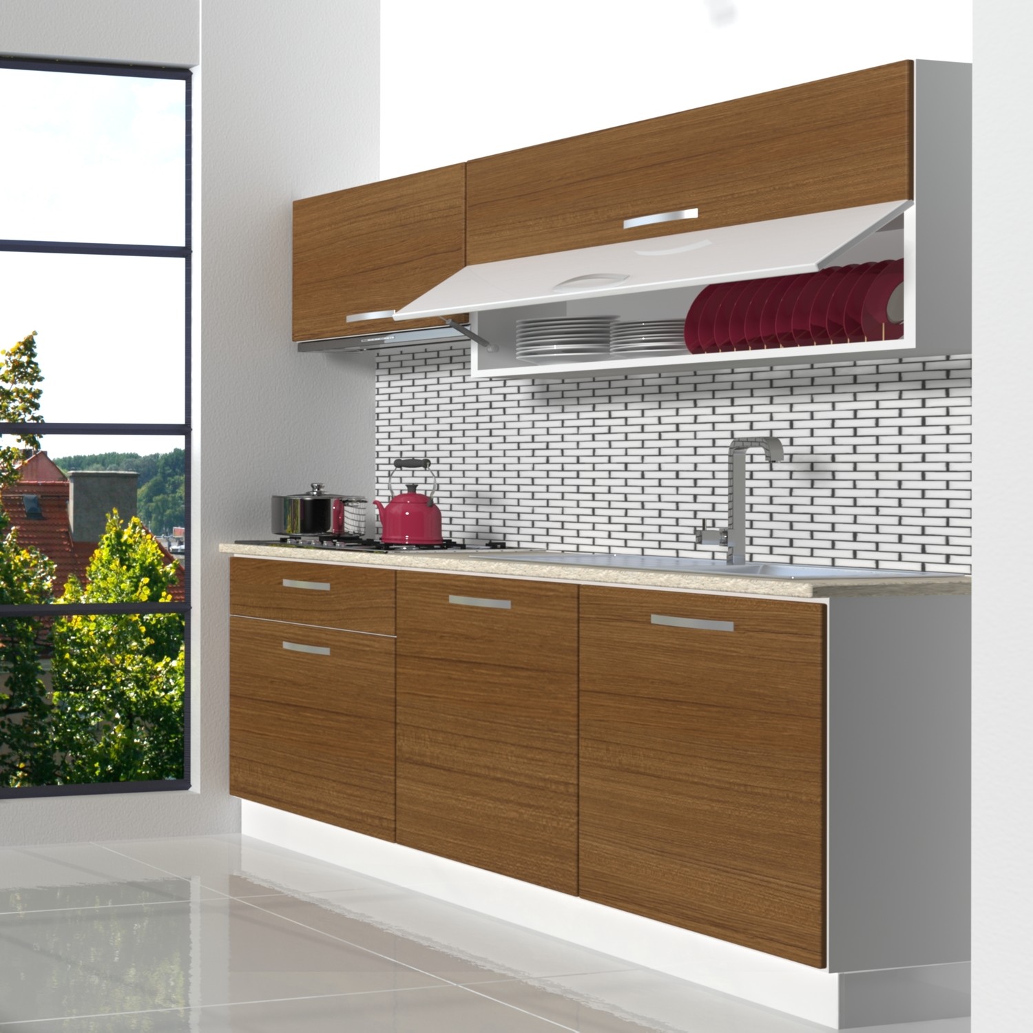 Decoraktiv Hazır Mutfak Dolabı Style 160 cm Ceviz Tezgah Fiyatı
