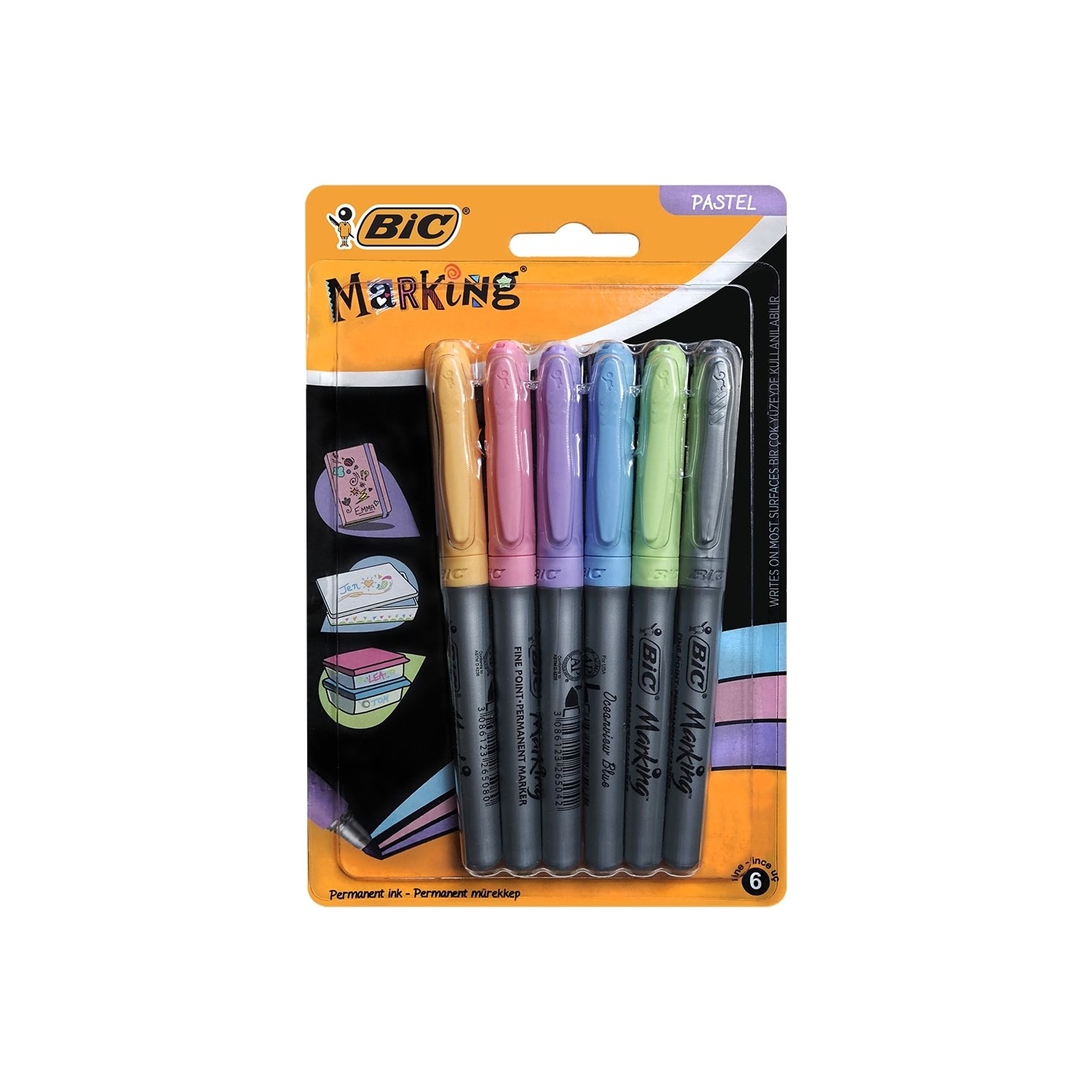 Bic Marking Pastel Permanent Markör Karışık 6'Lı Blister Fiyatı