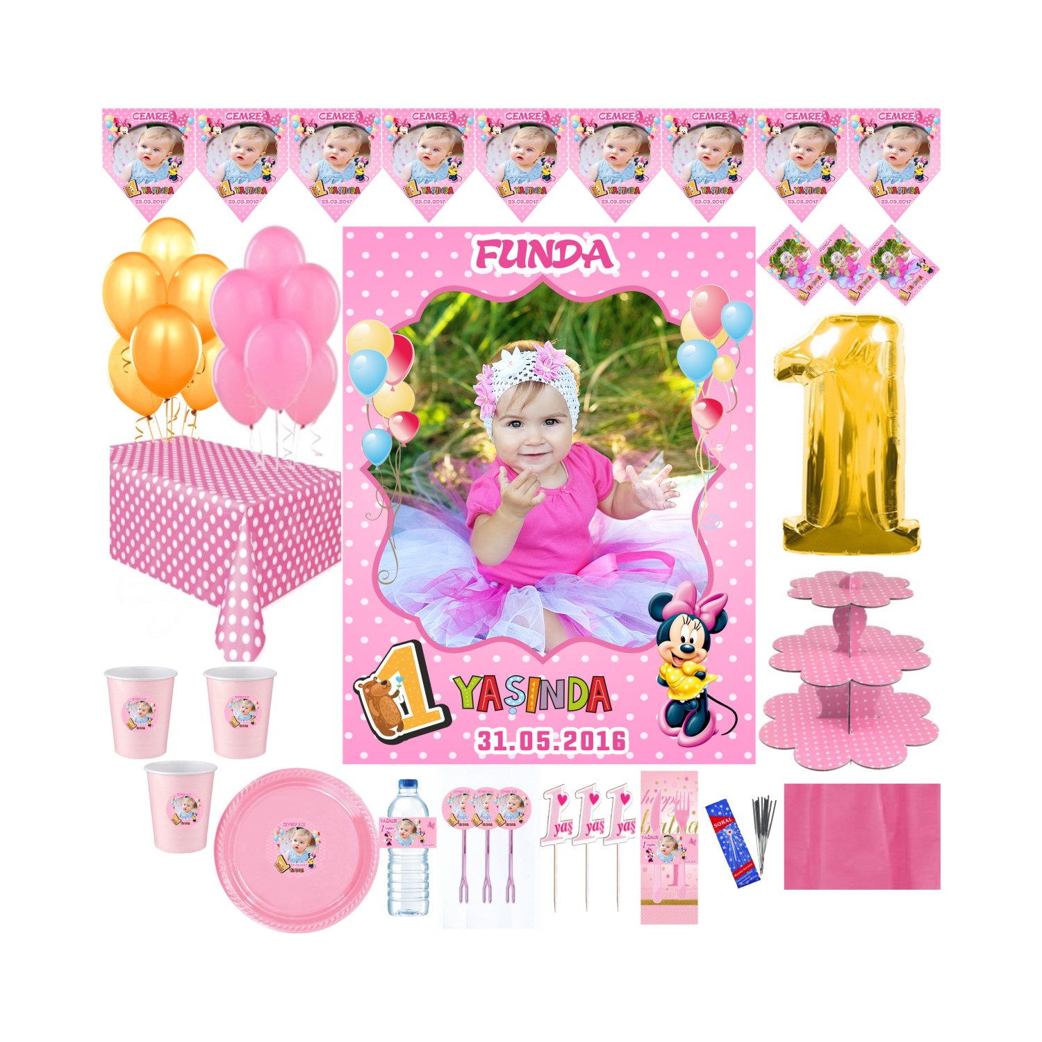 Minnie Mouse Doğum Gunu Susleri Kız Bebek