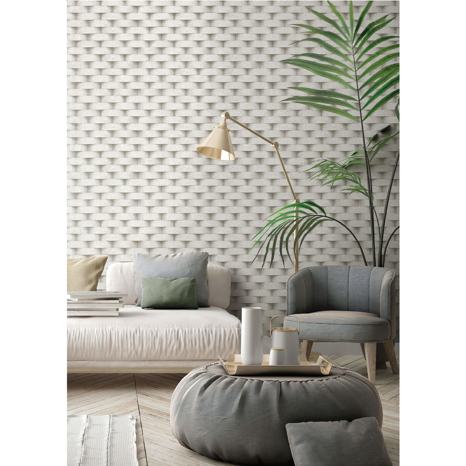 Adawall 78141 3D Yuvarlak Tuğla Duvar Desenli Duvar Kağıdı Fiyatı