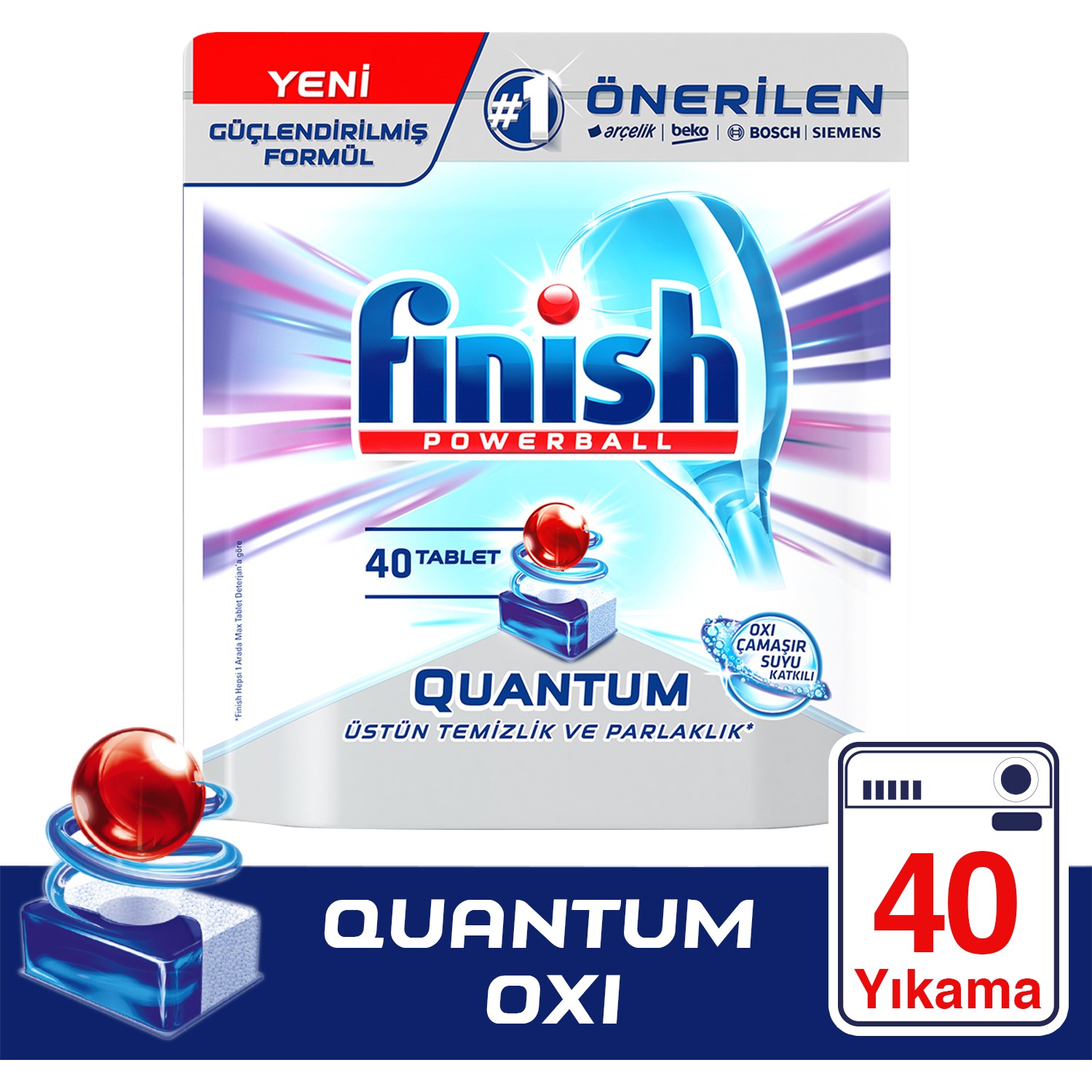 Finish Quantum 40 Tablet Bulaşık Makinesi Deterjanı Çamaşır Fiyatı
