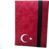 AksesuarFırsatı Casper Vıa L8 Tablet 8" Dönerli Tablet Kılıfı Kırmızı - Türk Bayrağı