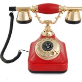 Anna Bell Klasik Çevirmeli Kırmızı Telefon