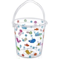 Babyjem Bebek Banyo Kovası Şeffaf Beyaz Desenli