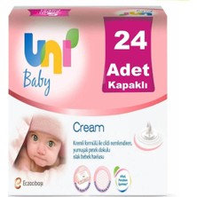 Uni Baby Cream Pişik için Kremli Islak Mendil - 24 lü Fırsat Paket