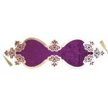 Divahome Osmanlı Oval Desenli Tekli Kadife Runner