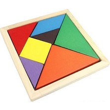 Hyd Ahşap Rainbow Stacker Ahşap Kule Oyuncak+Tangram+Zeka Küpü 3 Lü Set