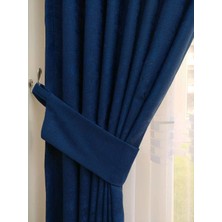 Caserta Home Bulut Desen Mavi Sık Pileli Jakar Tek Kanat Fon Perde - ezo 12719