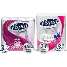 Papia Egzotik Tuvalet Kağıdı Jumbo paket 48 Rulo & Papia Decor Kağıt Havlu Jumbo Paket 24 Rulo