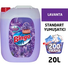 Bingo Soft Çamaşır Yumuşatıcısı Lavanta Rüzgarı 5 L Ekonomi Paketi 4'lü