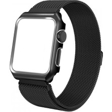 Ally Apple Watch Uyumlu 4 44 mm Metal Kayış Milano Loop+Metal Kılıf